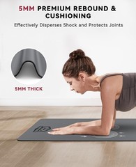 Large Yoga Mat – 72″x30″ Extra Wide Exercise Mat, 1/5″ Thick Dual Color PVC, …