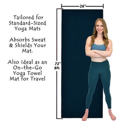 Hot Yoga Mat Towel with Sweat Towel 2-Pack Oceanic Blue
