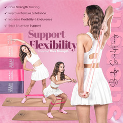 14-Piece Pink Pilates Kit for Women | Complete Home Workout Set