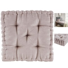 Lustrous Blush Floor Pillow – Portable 20″ Tufted Cushion for Yoga & Comfort