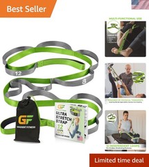 Comfortable Neoprene Stretching Strap – 12 Loops for Physical Therapy & Exercise