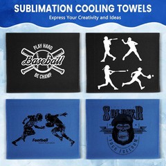 Hosuly 50 Pack Cooling Towels, 40″x12″ Yoga Towels Ice Breathable Soft Chilly Sw