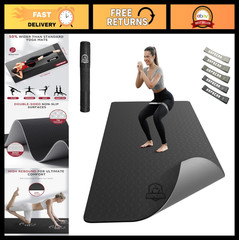 Extra Wide Non-Slip Yoga Mat 72″x36″x6mm for Home Workout & Pilates, Eco-Friendl