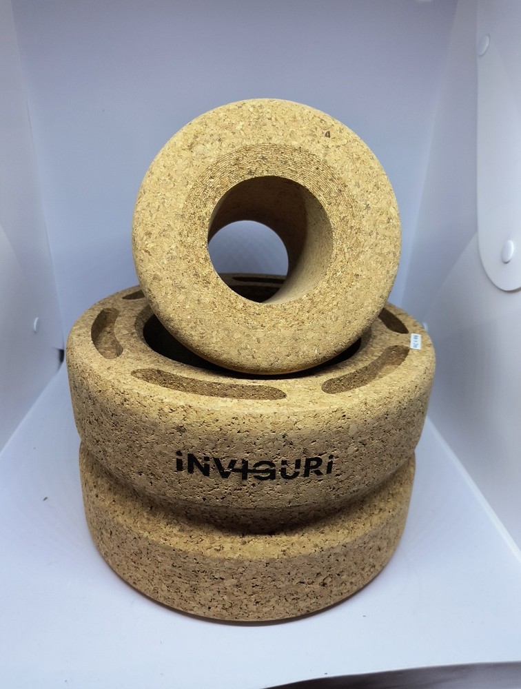 Inviguri Yoga Wheel Roller Yoga Wheel Back & Neck Pain Spinal Groove 10/6″ Cork