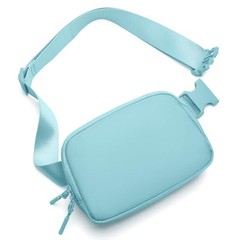 Belt Bag Fanny Pack Crossbody Bags for Women Two-Way Zip Closure Icing Blue