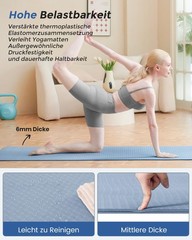 Yoga Mat Non Slip Fitness Mat Eco Friendly TPE Sports Mat with Carry…