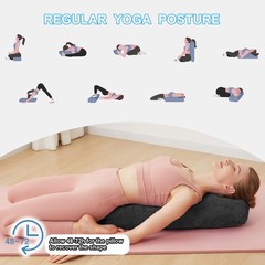 Yoga Bolster Pillow for Restorative & Yin Yoga – Meditation Pillow with Velve…