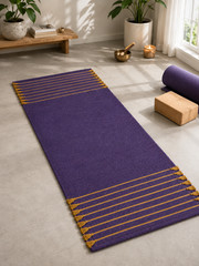 Yoga Mat Thick Non Slip Organic Cotton Exercise Workout Mat Pilates Rug 2×6 FT