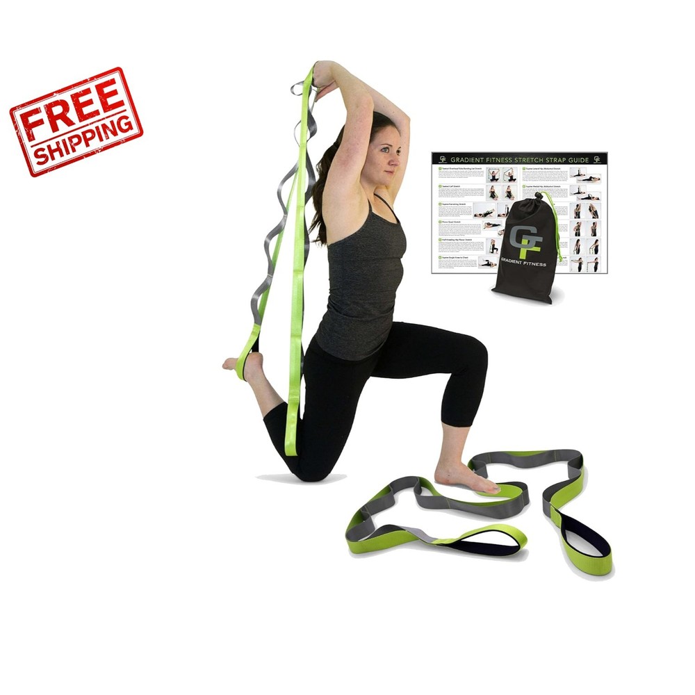 Luxury Stretching Strap for Physical Therapy & Yoga – 12 Loops, 8′ with Handle