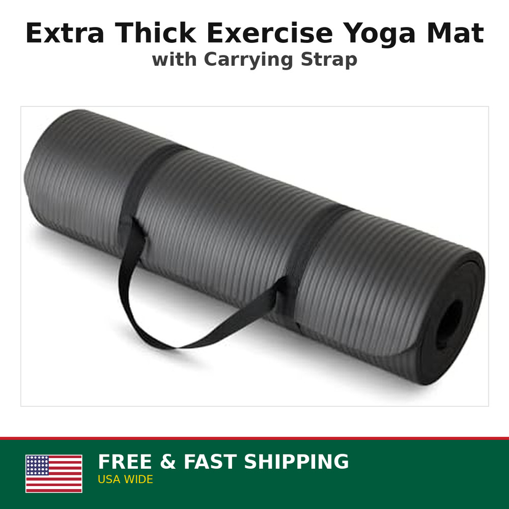 Extra Thick Yoga Mat 1/2 Inch Non Slip Exercise Mat with Strap
