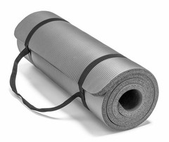 Extra Thick 10mm Exercise Yoga Pilates Mat Gym Fitness NBR 72″x 24″ w/ Bag Strap
