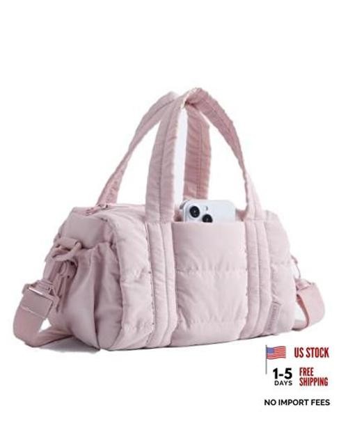 Reiki Gym Bag for Women Puffy Yoga Mat Travel Weekender Mini 5L 5L-Baby Pink
