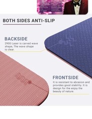 Extra Thick Yoga Mat with Strap for Men and Women Large, Peach-Blue