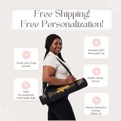 LEO Zodiac Yoga Mat with Strap PERSONALIZED Gift Meditation Decor Astrology Gift