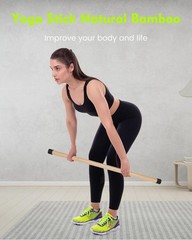Yoga Stick 58 inches Stretching Stick for Mobility Exercise Stick with Non-Sl…