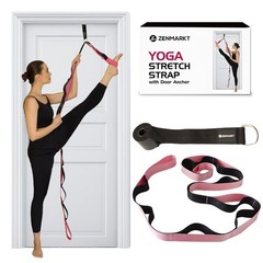 10-Loop Yoga Strap with Door Anchor – Stretch Strap for Flexibility, Deep Str…