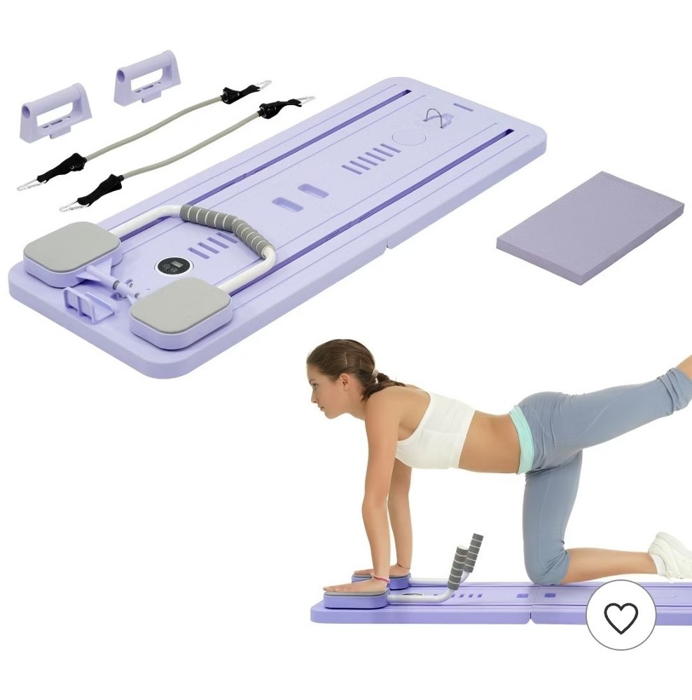 Fitvids 5 in 1 Multi Purpose Pilates Reformer Board Set and Core Trainer, Purple