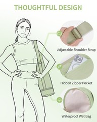 Puffy Yoga Mat Bag Yoga Gym Bags for Men, Full-Zip Pilates Bag with Wet Pocke…