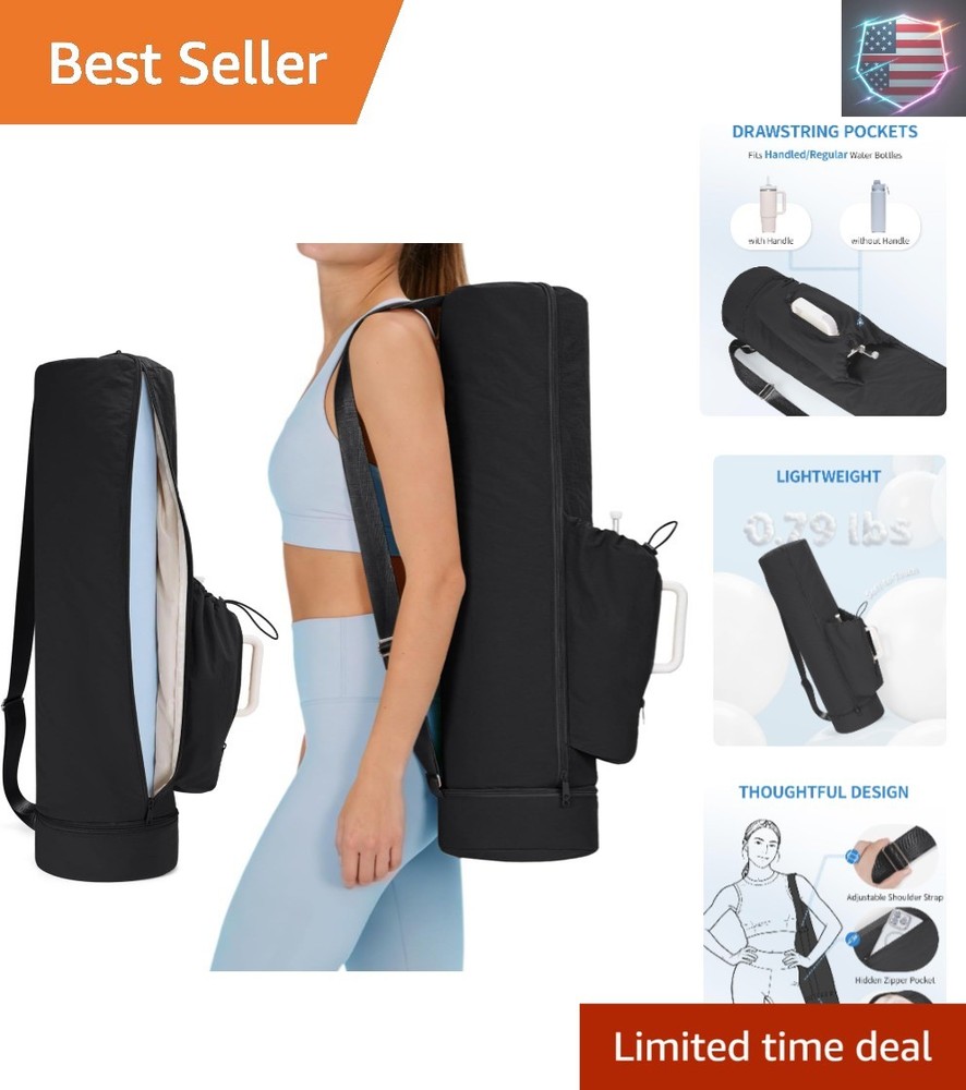 Puffy Yoga Mat Bag Yoga Gym Bags for Women Men, Full-Zip Pilates Bag with Wet…