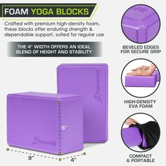 Flexible Yoga Blocks 4”x6”x9” – Lightweight EVA Set of 2 for Safe Alignment