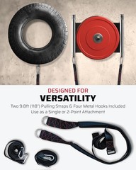 Sled Pulling Belt Adjustable Closure 2 Straps & 4 Hooks Multidirectional