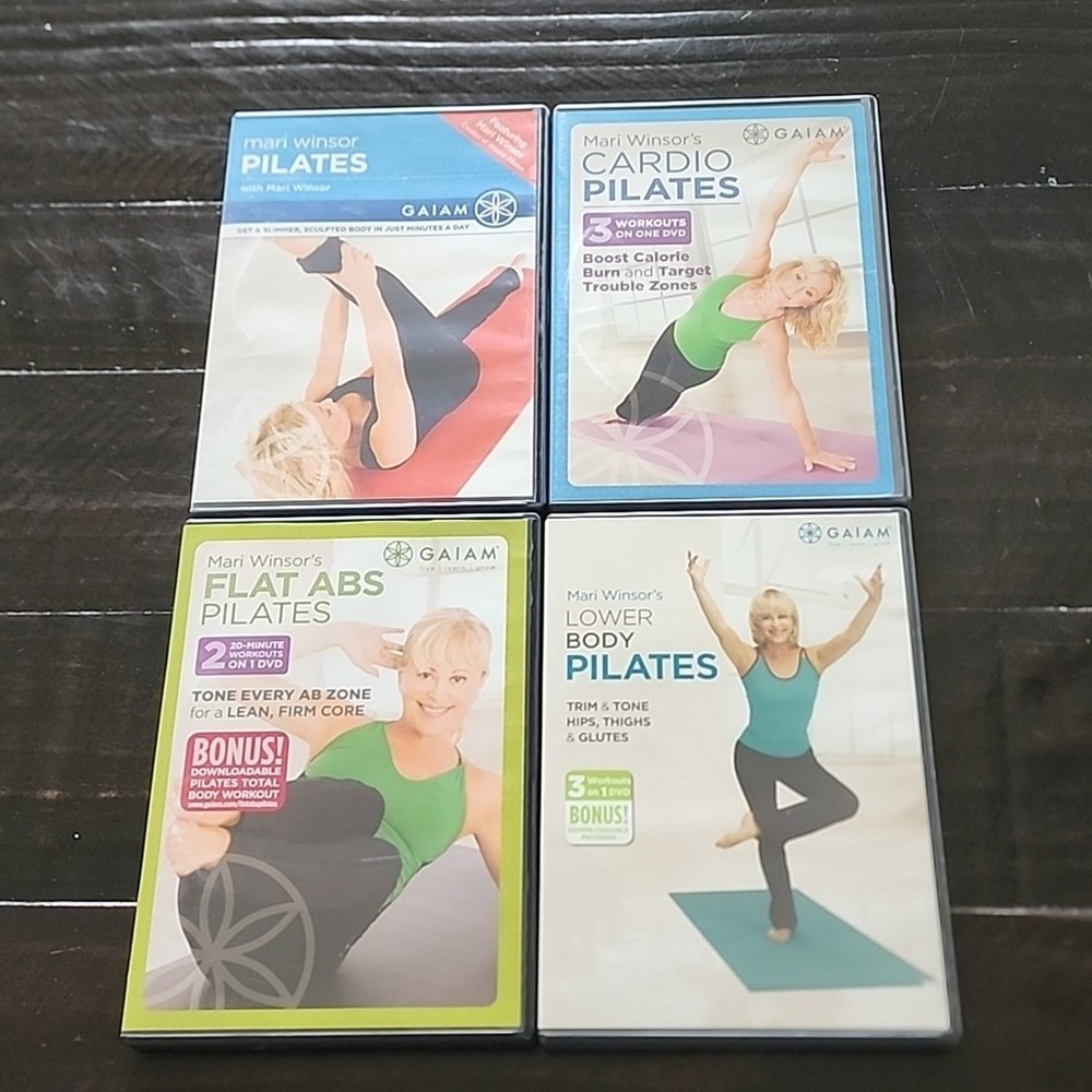 PILATES Mari Winsor DVD GAIAM Y2K 90’s Vintage Exercise Workout – 4 DVDs