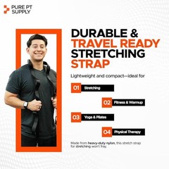 Pure PT Stretching Strap with 10 Loops – Non-Elastic – Physical Therapist