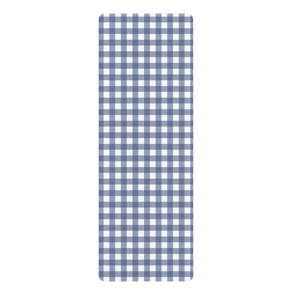 Chic Rubber Yoga Mat – Gingham Design, Exercise, Wellness, Fitness, Home Decor