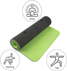 Non-Slip Yoga Mat W/ Alignment Marks – Lightweight Exercise Mat W/ Carry Strap