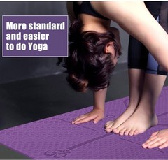 Non Slip TPE Yoga Mat Position Line Beginner