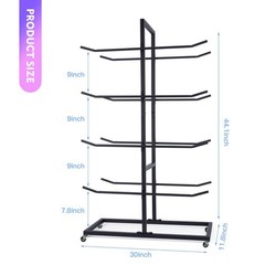 DNYLHRLZ 4 Tier Double Sided Matte Black Metal Yoga Mat Holder,Yoga Mat Stora…
