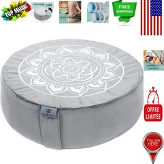 Luxurious Round Meditation Cushion – Velvet Floor Pillow with Neck Support