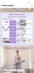 Pilates Board for Home Workout – Upgraded 7 in 1 Portable Pilates Reformer Set