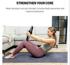 Pro Body Pilates Ring Circle Exercise Fitness Resistance Ring w/ Carry Bag