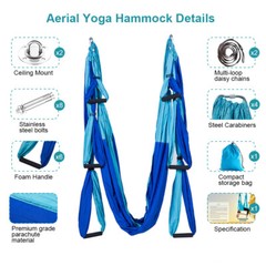 Aerial Yoga Swing Set Anti-Gravity Flying Hammock+Ceiling Mount+Foam Handle+Belt