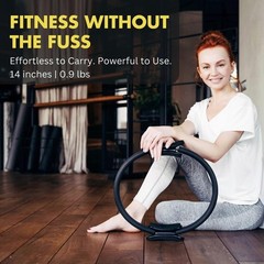 Pro Body Pilates Ring Circle Exercise Fitness Resistance Ring w/ Carry Bag