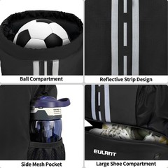 EULANT Soccer Backpack with Shoes Compartment, Waterproof Drawstring Bag for …
