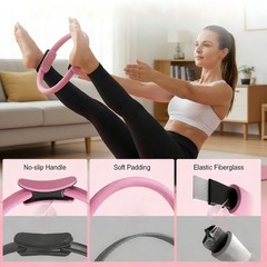 Home Pilates Ring and Ball Set for Women with 5 Resistance Bands 13 inch Magi…