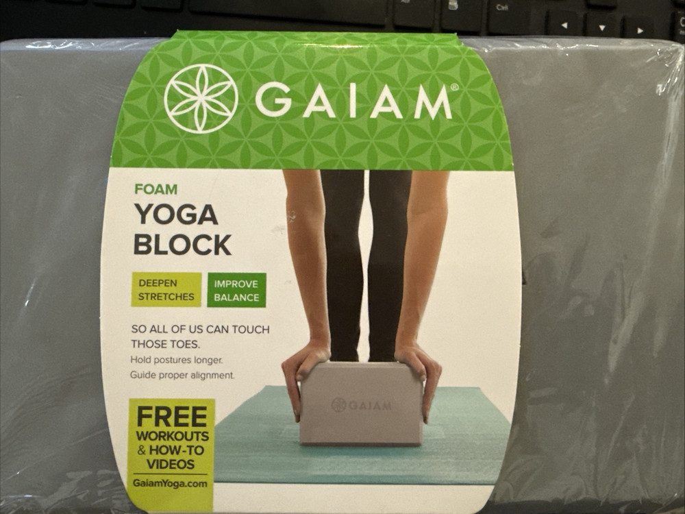NEW Sealed Gaiam Yoga Block Latex Free EVA Foam Non-Slip 9″ x 6″ x 4″