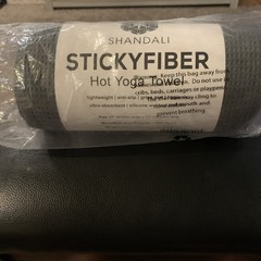 Hot Yoga Towel Mat Sized Microfiber Super Absorbent 24×72 Dark Gray
