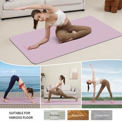 WOHAO Extra Thick 8mm Yoga Mat, 72″x28″ Non 183*70*0.8cm, Taro Purple+Gray