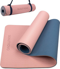 Yoga Mat with Strap, 1/3 Inch Extra Thick Yoga Mat Double-Sided Non Slip, Profes
