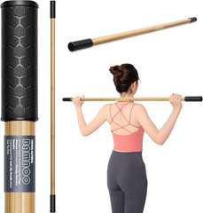 Bamboo Stretch Yoga Stick, 5ft/149 cm, Flexibility Stick for Physical Therapy…