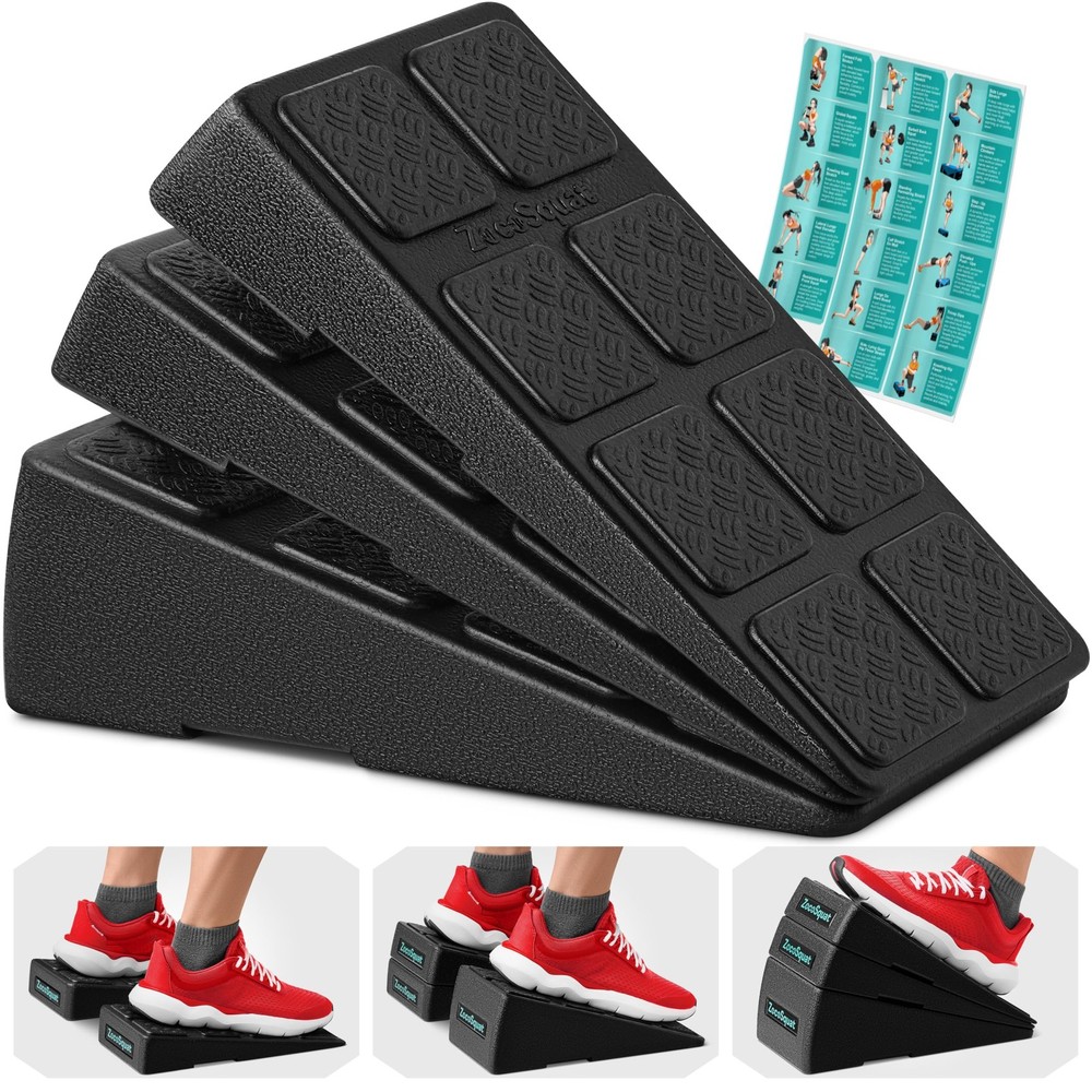 Squat Wedge Block Set of 3/5 – 960 LBS Capacity – Slant Board for Calf Stretc…