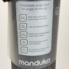 Manduka eKO SuperLite Yoga Mat Charcoal Gray 71×24 Travel Foldable with Bag