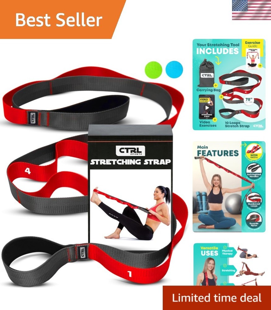 Stretching Strap with Loops – Non Elastic Stretch Band for Physical Therapy, …