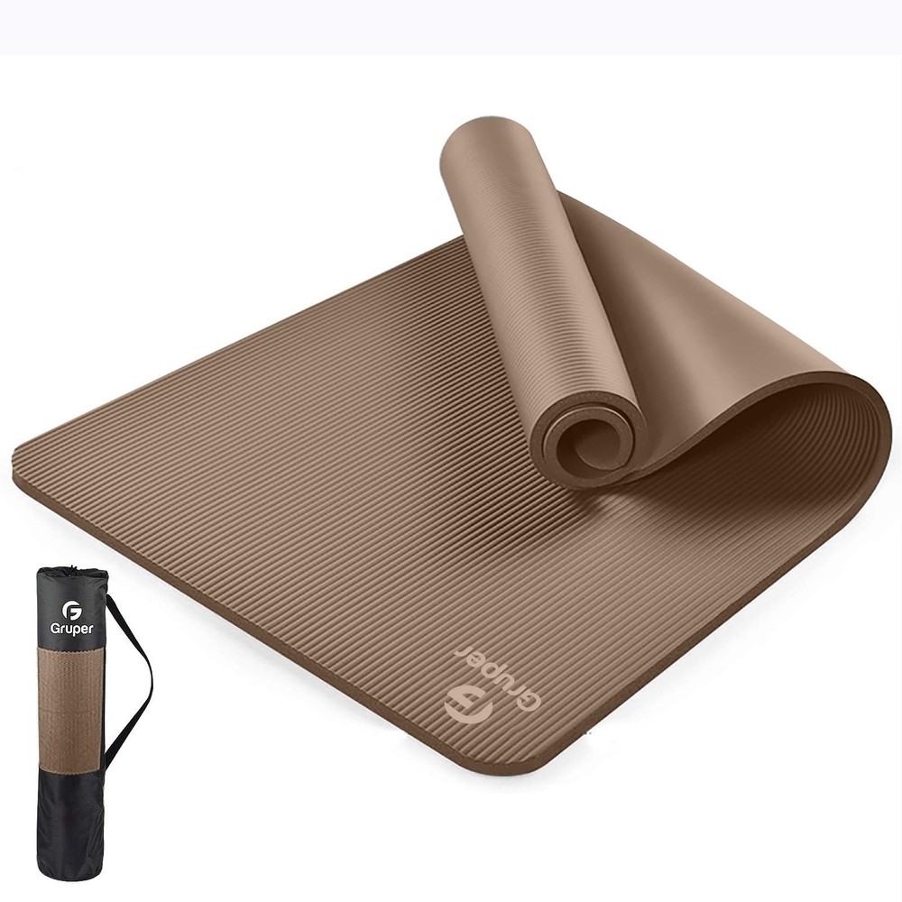 Gruper Thick Yoga Mat Non Slip, Large Size 72″ L 72 x 32 x 0.6 inches, Brown