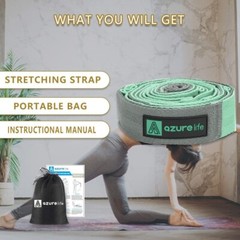 Superior Quality Stretch Strap: Non-Elastic, 10 or 12 Loops for Yoga and Pilates