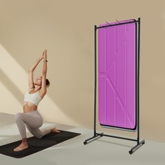 185cm Yoga Mat Holder Hanging Iron Yoga Mats Storage Rack w/ Double Sided Hooks