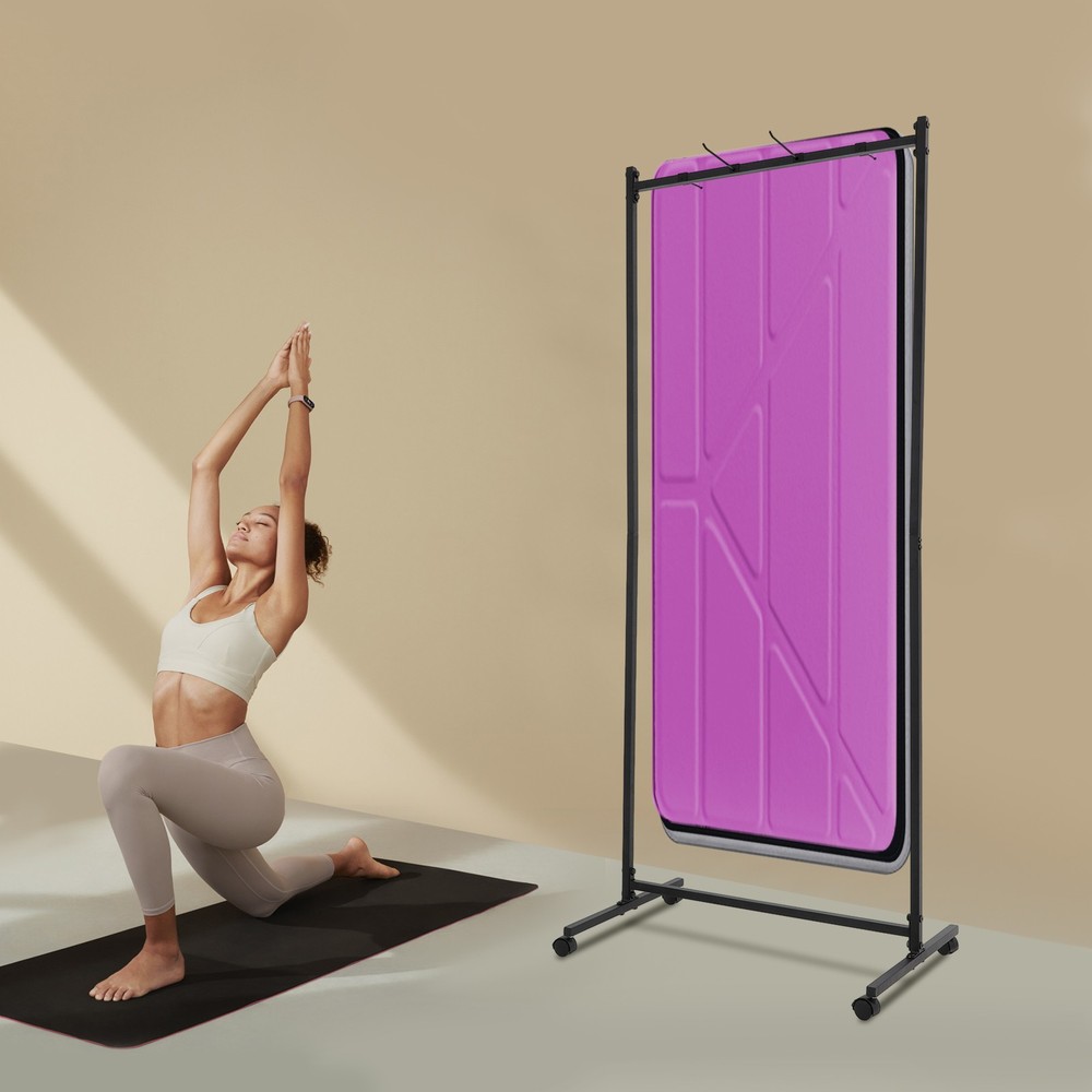 Yoga Mat Holder Hanging, Floor Rolling Yoga Mat Cart Large Capacity Storage Rack